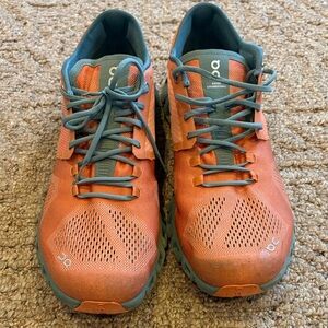 On Running Men's Athletic Shoes in Orange and Gray